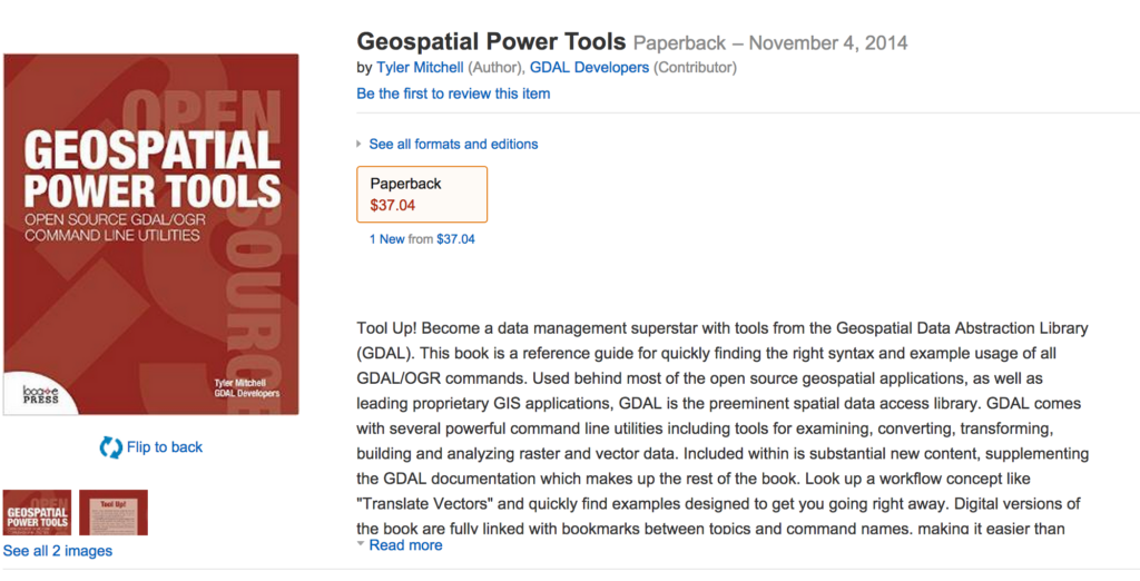 Geospatial Power Tools by Tyler Mitchell now on Amazon