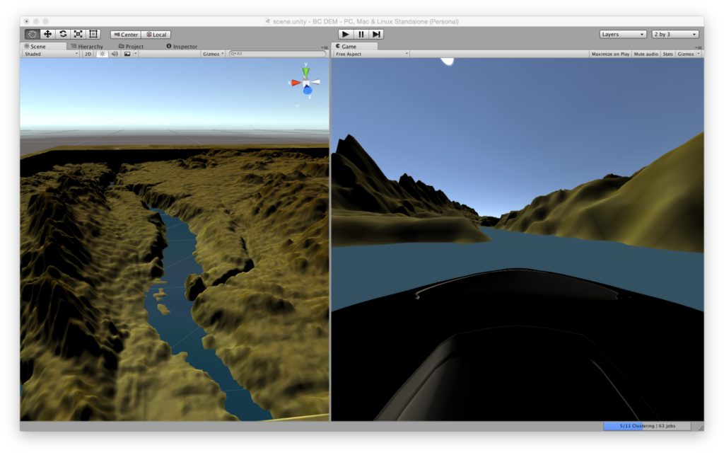 Day 1 - Unity 3D real time rendering of geodata